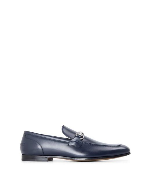 Gucci Blue Horsebit Leather Jordaan Loafers for men