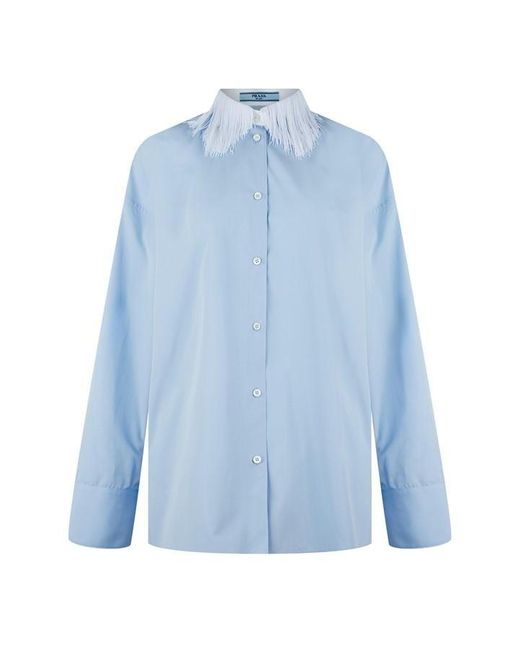 Prada Blue Poplin Shirt Ld42