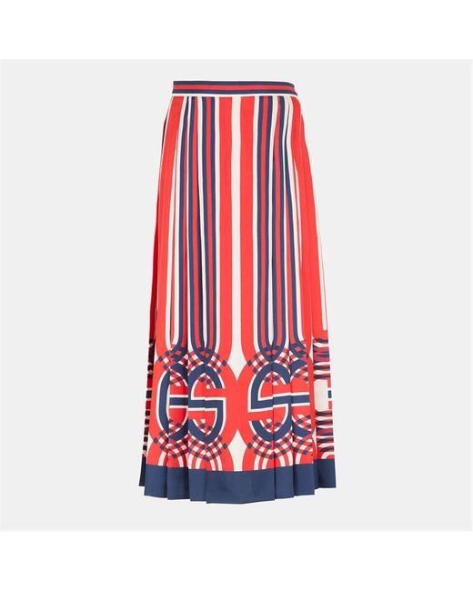 Gucci Structured Pleated Midi Skirt
