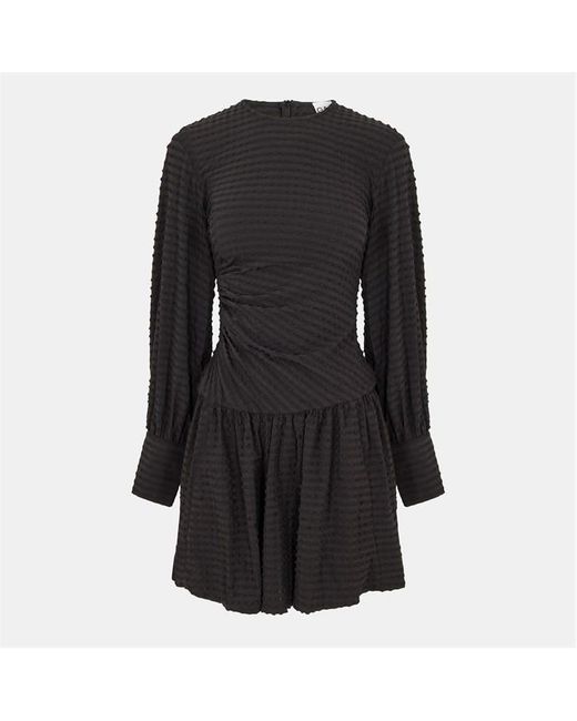 Ganni Black Gthrd Mini Dress