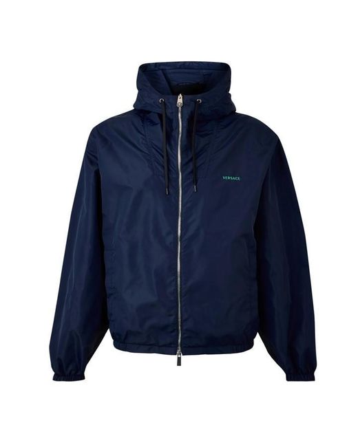 Versace Blue Lg Windbreak Sn64 for men