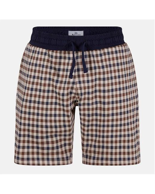Aquascutum Blue Check Shorts for men