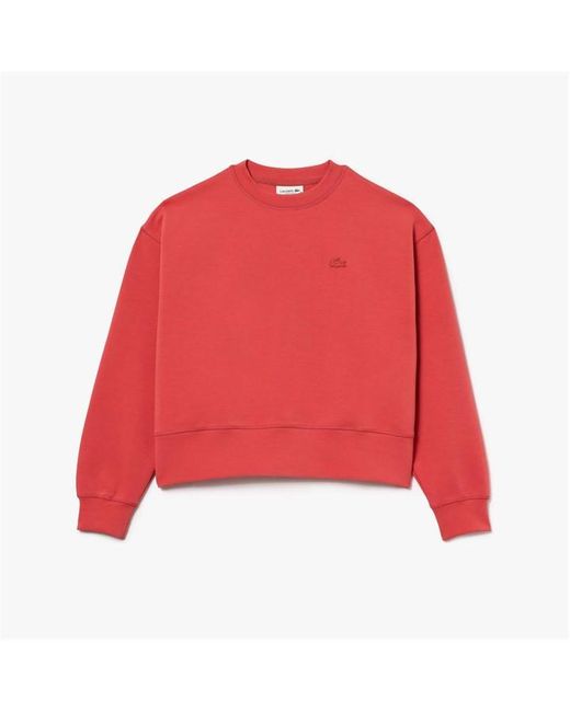 Lacoste Red Oversized Cotton Sweatshirt