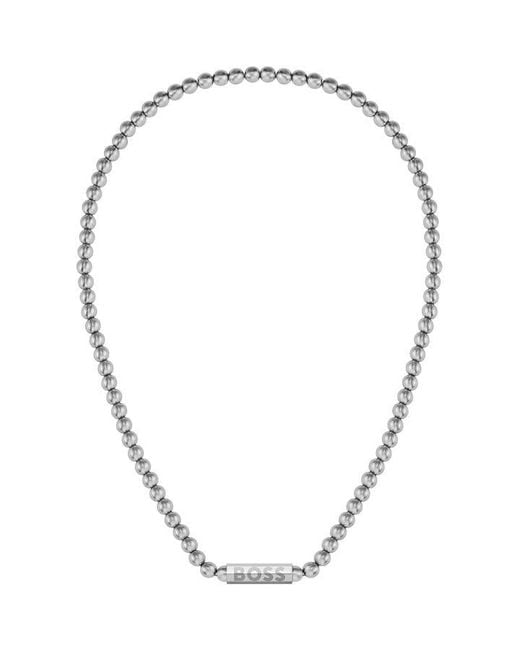 Boss Metallic Sphere Metal Necklace, Stainless Steel With Magnetic Closure for men