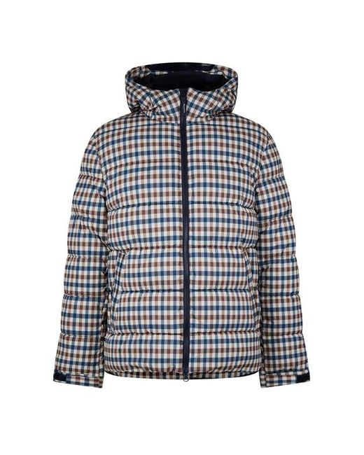 Aquascutum Black Checked Puffer Water Resistant Wind Resistant Primaloft Jacket for men