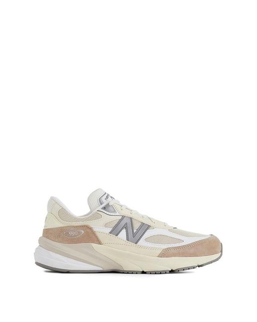 New Balance White Made In Usa 990v6 In Brown/beige Suede/mesh for men