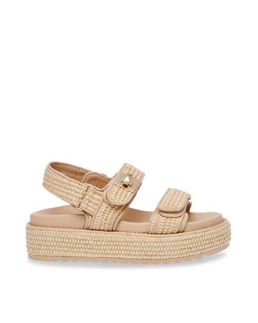 Steve Madden Natural Big Mona Architectural Platform Flatform Sandals
