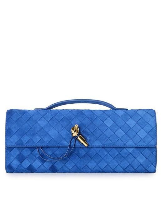 Bottega Veneta Blue Andiamo Clutch