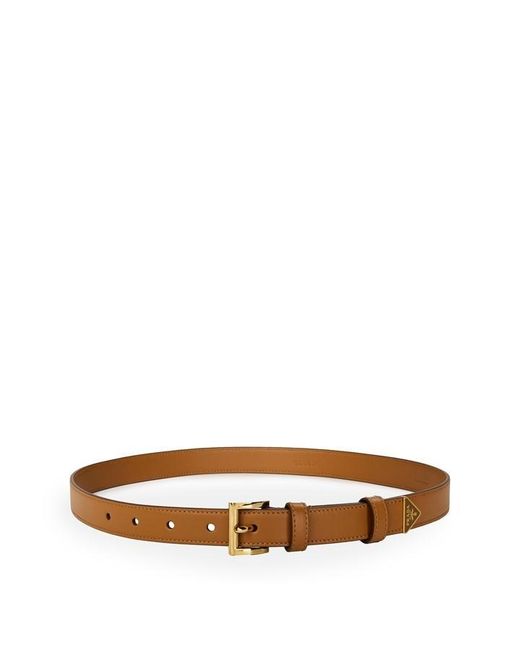 Prada Brown Triangle Logo Belt
