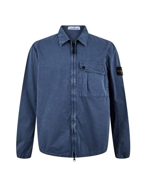 Stone Island Blue Overshirt Old Effect for men