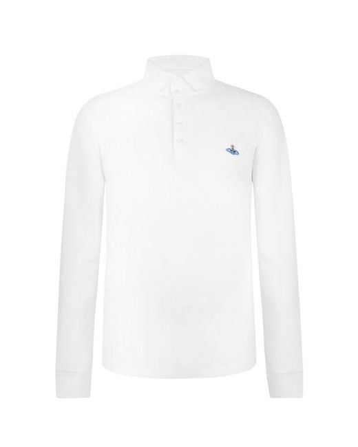 Vivienne Westwood White Plain Cotton Polo Shirt for men