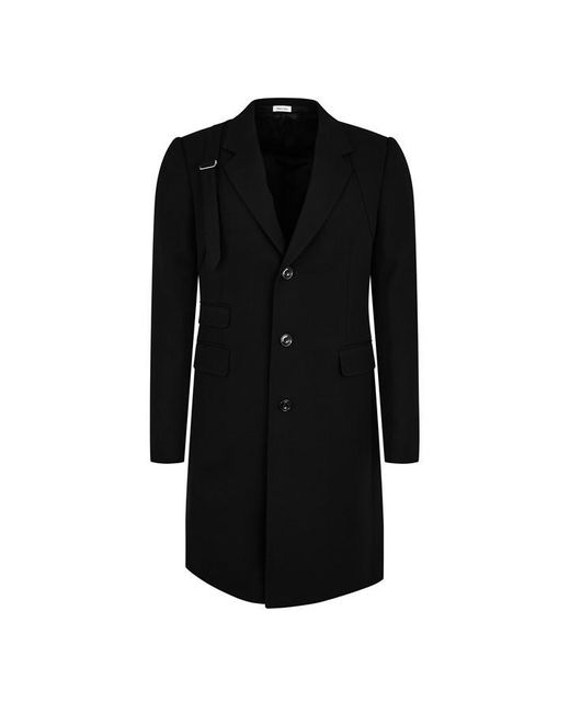 Alexander McQueen Black Harness Wool Coat for men