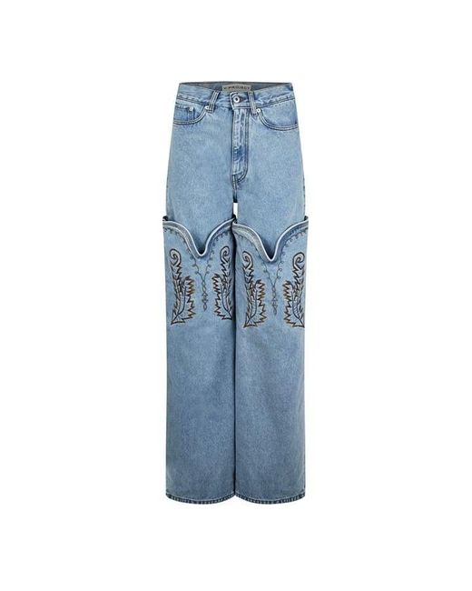 Y. Project Blue Convertible Cowboy Cuff Jeans