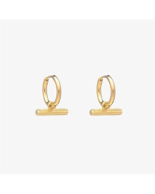 Rachel Jackson Metallic T Bar Huggie Hoop Earrings
