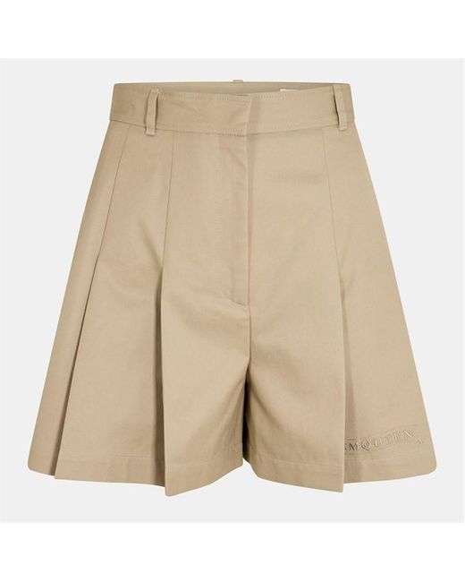 McQueen Natural Alex Cotton Woven Tracksuit Shorts