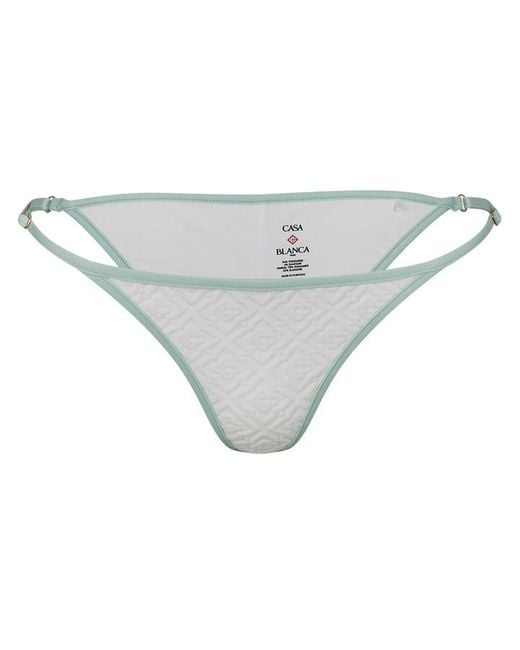 Casablanca Gray Textured Brazilian Bikini Bottoms