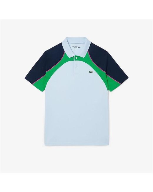 Lacoste Blue Ultra Dry Colour Block Tennis Polo Shirt for men