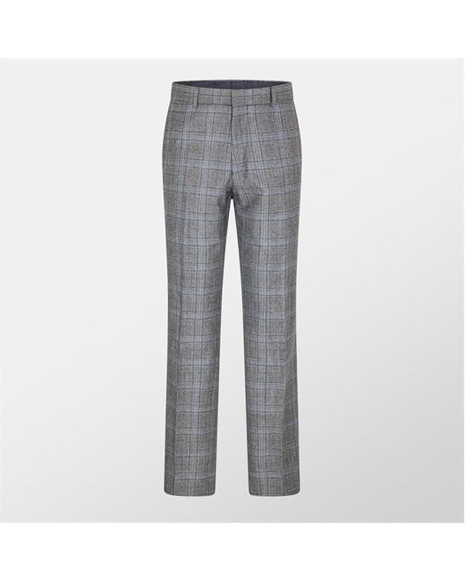 Ted Baker Gray Ted Pow Chck Slm Trs for men