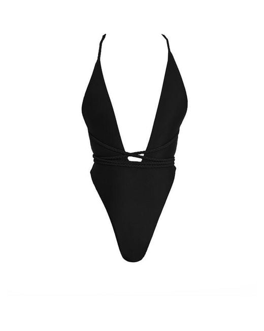 Mars the Label Blue Fishtail Swim Plunge Swimsuit