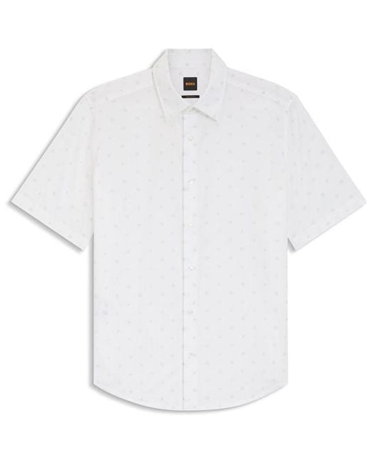 Boss White Short Sleeve Shirt for men