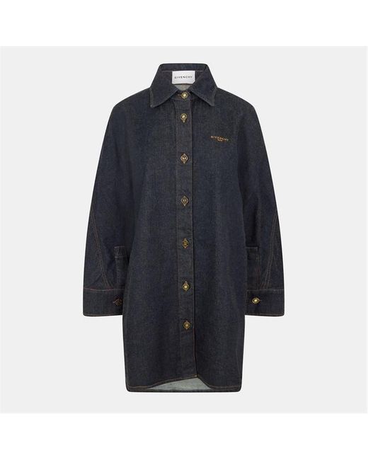 Givenchy Blue Denim Cotton Long Sleeve Dark Overshirt