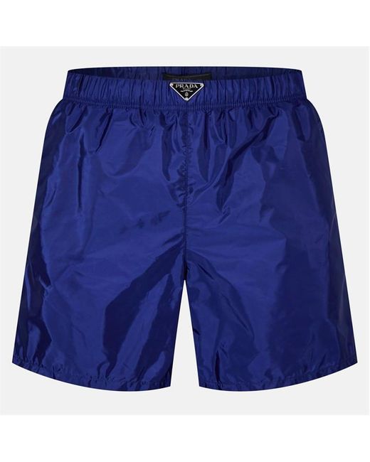 Prada Blue Logo Swim Shorts for men