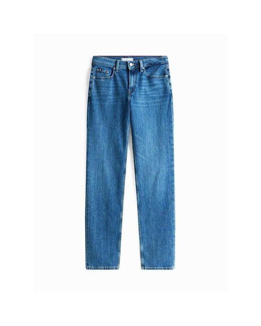 Tommy Hilfiger Blue Mid Rise Straight Leg Jeans