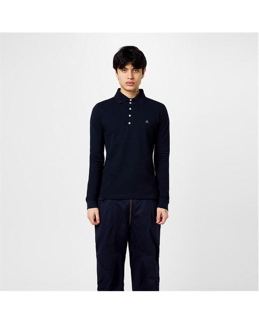Vivienne Westwood Blue Long Sleeved Polo Shirt for men