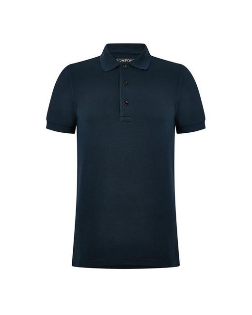 Tom Ford Blue Pique Polo Shirt for men