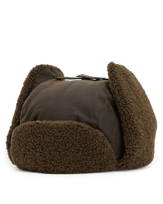 Barbour Brown Morar Wax Trapper Hat for men