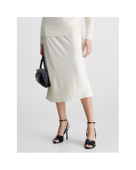 Calvin Klein Gray Recycled Bias Cut Midi Skirt