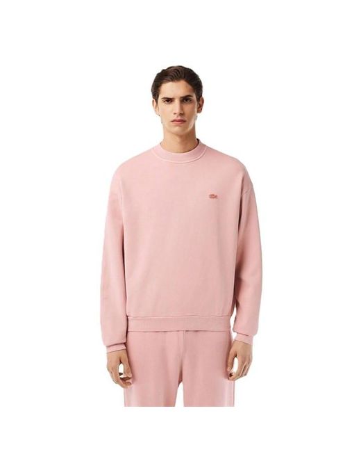 Lacoste Pink Tonal Embroidered Sweatshirt for men