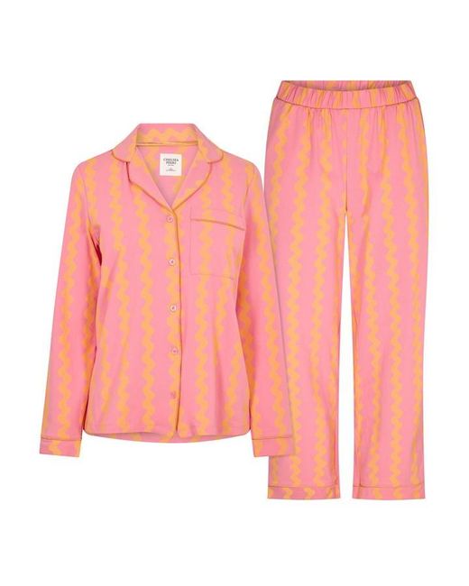 Chelsea Peers Pink Cotton Long Sleeve Pyjama Set