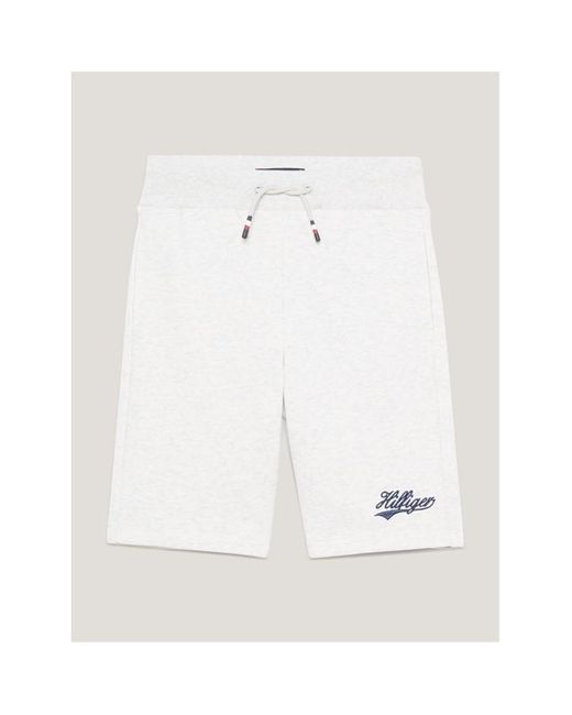 Tommy Hilfiger White Recycled Cotton Script Sweatshorts