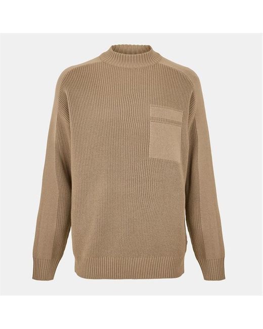Boss Brown Andern Knitted Crew Neck Jumper for men