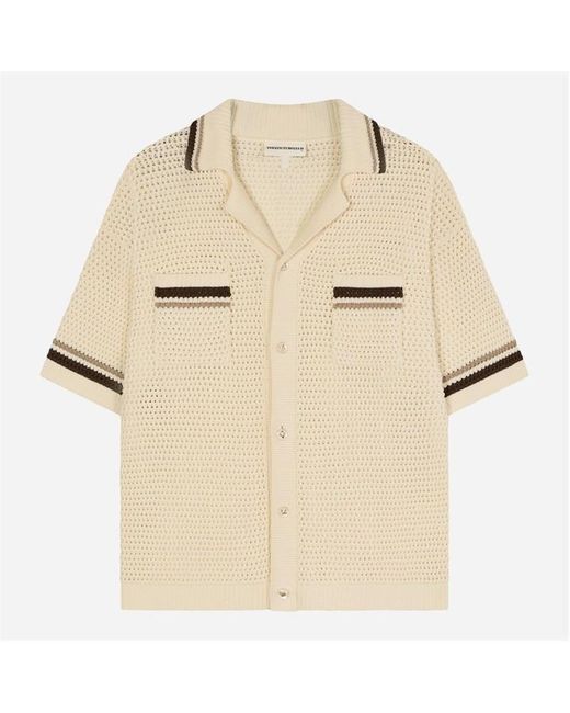 The Couture Club Natural Patterned Short Sleeve Shirt for men