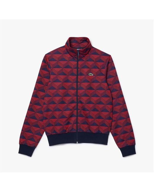 Lacoste Purple Robert George Jacquard Motif Zipped Sweatshirt for men