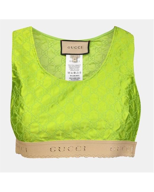 Gucci Green Cropped Sleeveless Shirt