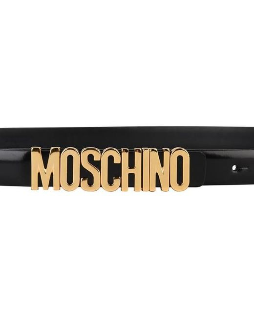 MOSCHINO lettera Stile Cintura Nero pelle NUOVO Donna
