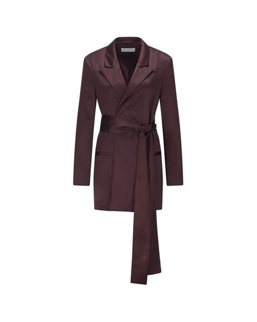 Boss Purple Jishina Satin Wrap Blazer