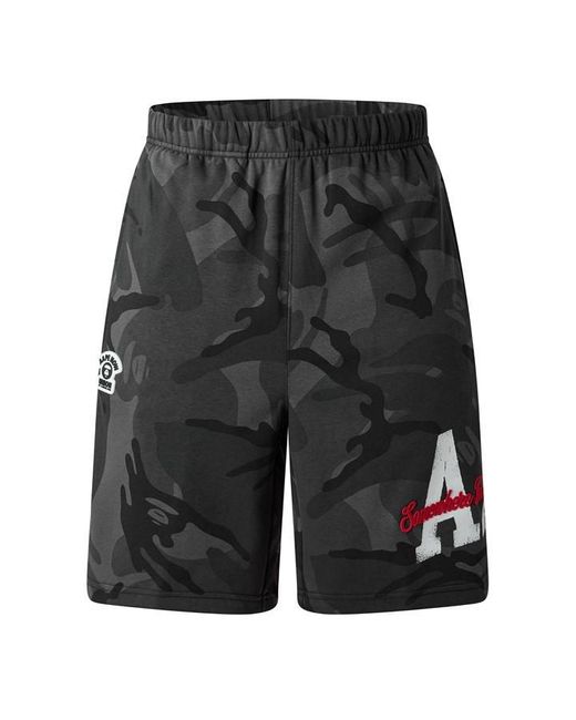 Aape Black Fleece Jogger Shorts for men