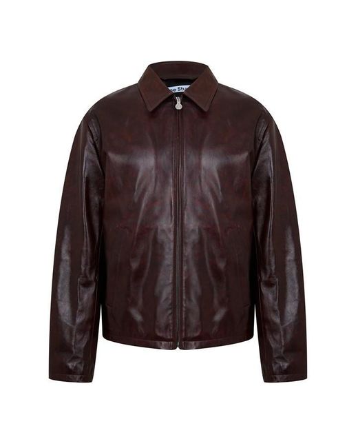 Acne Brown Acne Leather Jkt Sn42 for men