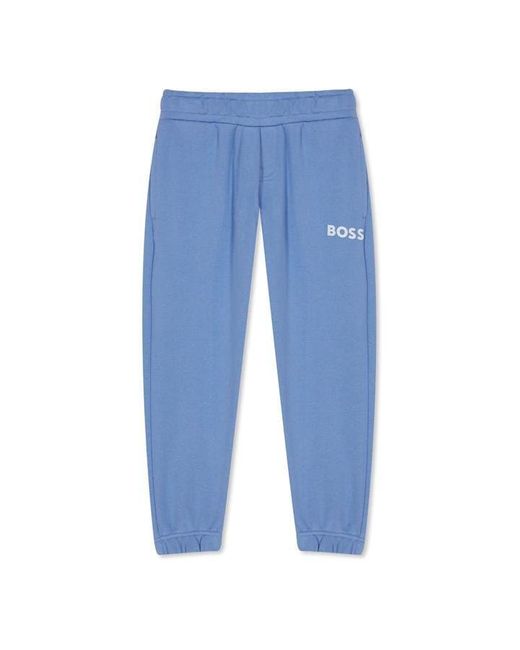 Boss Blue Cotton-Blend Drawstring Joggers for men