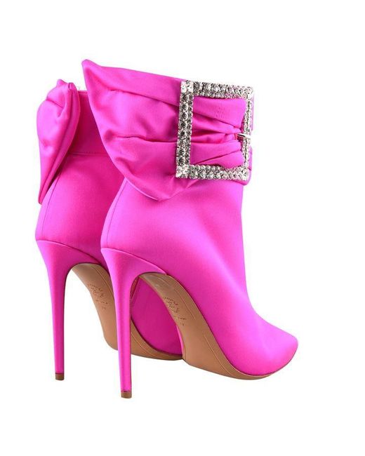 hot pink heeled boots