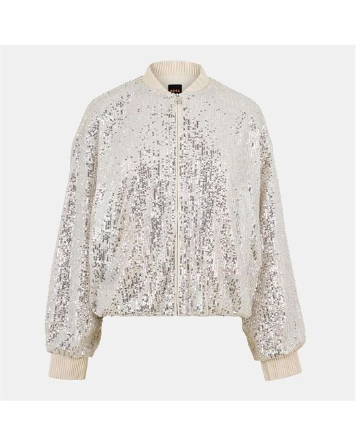 Boss White Jilloi Full Zip Fleece