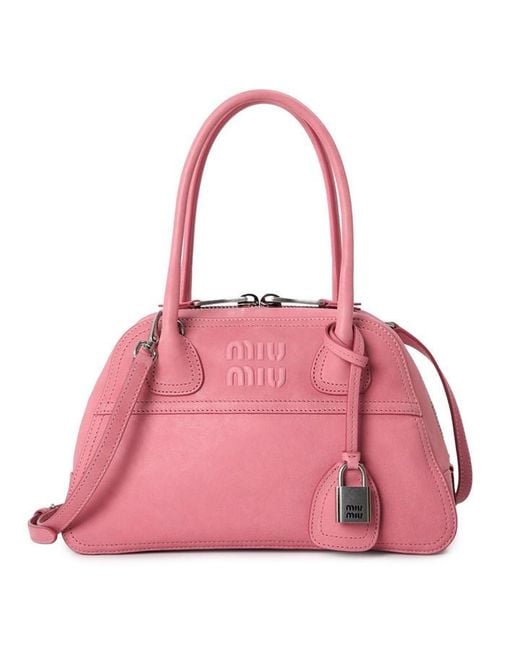 Miu Miu Pink Miu Vivant Nappa Bag Ld64