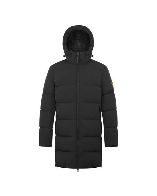 ARCTIC ARMY Black Orca Down Long Puffer Jacket for men