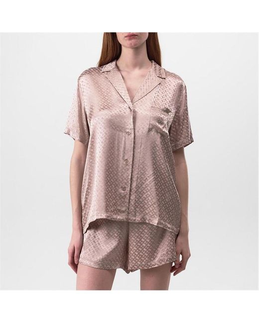 Boss Brown Bw Mono Monogram Pyjama Shirt Set