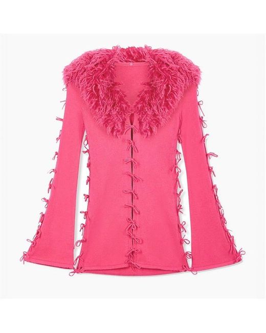 House Of Sunny Pink Laced peggy Cardigan
