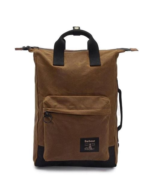 Barbour Brown Field Waxed Backpack for men